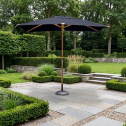 Harbour Lifestyle Styx 3m x 2m Rectangular Deluxe Wooden Parasol in Navy