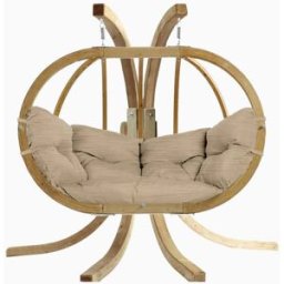 Amazonas Globo Royal Double Seater Hanging Chair Set Weatherproof in Sahara Sand