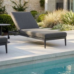 Harbour Lifestyle Luna Outdoor Fabric Sun Lounger in Grey