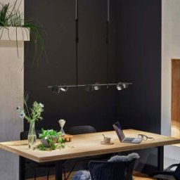 Paulmann - Puric Pane 6.5W LED 6 Lamp Pendant Light with 3-Step Dim in Black