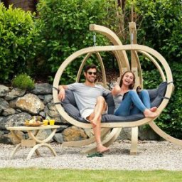 Amazonas Globo Royal Double Seater Hanging Chair Set Weatherproof in Anthracite Grey
