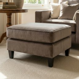 Sofa Style Wiltshire Velvet Footstool in Mink