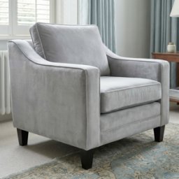 Sofa Style Wiltshire Velvet Armchair in Feather Grey