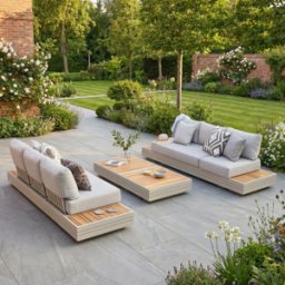 Harbour Lifestyle Panama 3 Seat Sofa with Sun Lounger Feature in Latte