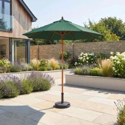 Harbour Lifestyle Kratos 2.5m Round Wooden Parasol in Green