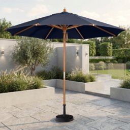 Harbour Lifestyle Styx 3m Round Deluxe Wooden Parasol in Navy