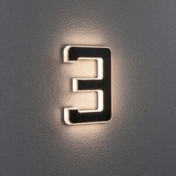 Paulmann - Outdoor Solar House Number 3 LED 0.2W with Replaceable Battery in Black