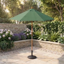 Harbour Lifestyle Kratos 2m Round Wooden Parasol in Green