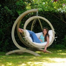 Amazonas Globo Hammock Single Seater Chair Set Weatherproof in Cream Beige