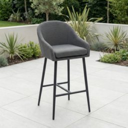 Harbour Lifestyle Luna Outdoor Fabric Bar Stool in Grey