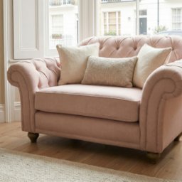Sofa Style Chesterfield Loveseat in Dusky Pink