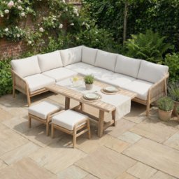 Harbour Lifestyle Quay Corner Dining Set in Linen