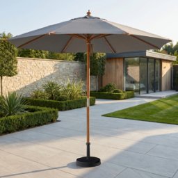 Harbour Lifestyle Styx 3m Round Deluxe Wooden Parasol in Grey