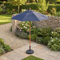 Harbour Lifestyle Kratos 2m Round Wooden Parasol in Navy