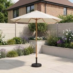 Harbour Lifestyle Kratos 2.5m Round Wooden Parasol in Beige