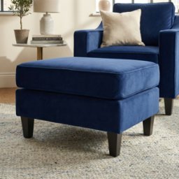 Sofa Style Wiltshire Velvet Footstool in Royal Blue