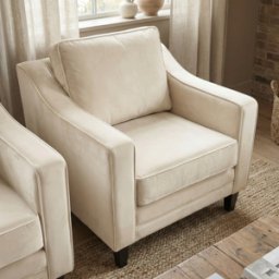 Sofa Style Wiltshire Velvet Armchair in Cream