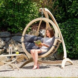 Amazonas Globo Hammock Single Seater Chair Set Weatherproof in Anthracite Grey