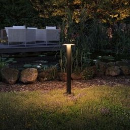 Paulmann - Plug & Shine Outdoor Plate 7W LED Single Bollard Gold Light in Anthracite