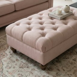 Sofa Style Chesterfield Footstool in Dusky Pink