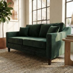 Sofa Style Wiltshire 2 Seat Velvet Sofa in Bottle Green