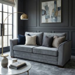 Sofa Style Ardley 3 Seat Velvet Sofa Bed in Steel Grey