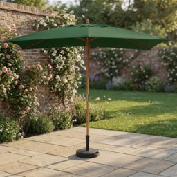 Harbour Lifestyle Kratos 3m x 2m Rectangular Wooden Parasol in Green