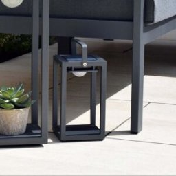 Harbour Lifestyle Luxor Small Table Outdoor and Indoor Solar Lantern In Charcoal