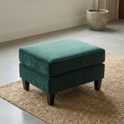 Sofa Style Wiltshire Velvet Footstool in Bottle Green