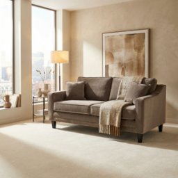 Sofa Style Wiltshire 2 Seat Velvet Sofa in Mink
