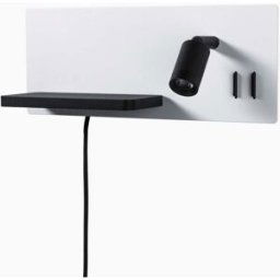 Paulmann - Serra 5.5W/2.6W LED Left Hand Wall Light with 3-Step Dim & USB Port in White & Black