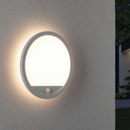 Paulmann - Outdoor Lamina 15.5W LED Backlit Round Wall Light with Motion Detection in White