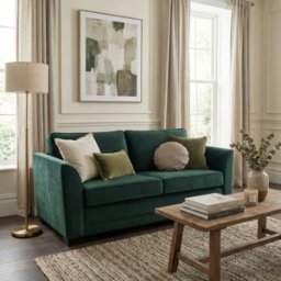 Sofa Style Ardley 3 Seat Velvet Sofa Bed in Bottle Green