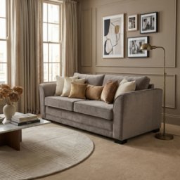 Sofa Style Ardley 3 Seat Velvet Sofa Bed in Mink