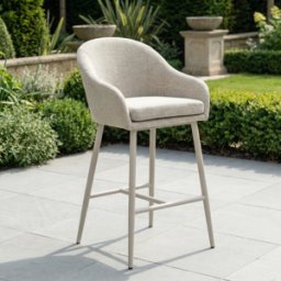 Harbour Lifestyle Luna Outdoor Fabric Bar Stool in Fawn