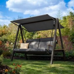 Harbour Lifestyle Lima Deluxe Aluminium Swing Seat in Charcoal