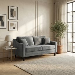 Sofa Style Wiltshire 2 Seat Velvet Sofa in Steel Grey