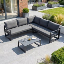 Harbour Lifestyle Havana Corner Group Set with Reclining Feature and Coffee Table in Charcoal