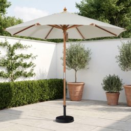 Harbour Lifestyle Styx 3m Round Deluxe Wooden Parasol in Beige