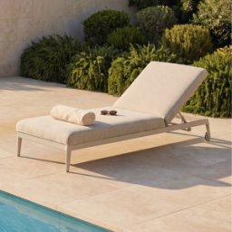 Harbour Lifestyle Luna Outdoor Fabric Sun Lounger in Fawn