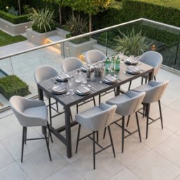 Harbour Lifestyle Luna 8 Seat Bar Set in Oyster Grey