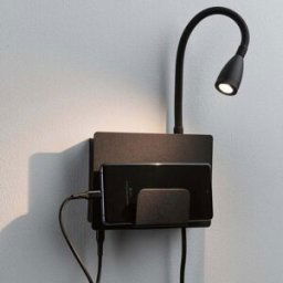 Paulmann - Halina 3.5W LED Wall Light with USB Charging Port in Black Matt