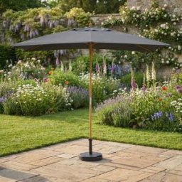 Harbour Lifestyle Kratos 3m x 2m Rectangular Wooden Parasol in Grey