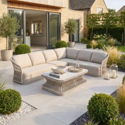 Harbour Lifestyle Pello Corner Group Set with Rectangular Coffee Table in Fawn