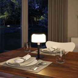 Paulmann - Bartja 1.6W LED Solar Table Lamp with 3-Step Dim in Black