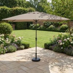 Harbour Lifestyle Triton 3m x 2m Rectangular Aluminium Parasol in Khaki