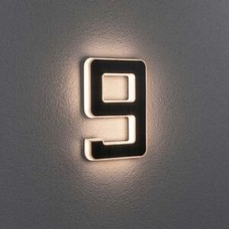 Paulmann - Outdoor Solar House Number 9 LED 0.2W with Replaceable Battery in Black