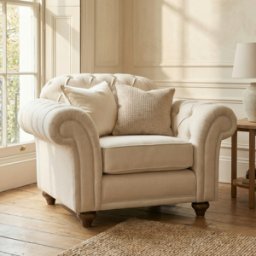 Sofa Style Chesterfield Armchair in Ivory