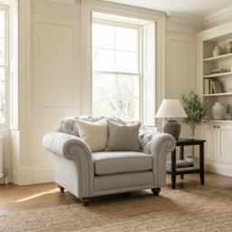 Sofa Style Chesterfield Armchair in Warm Grey