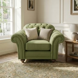 Sofa Style Chesterfield Armchair in Olive
